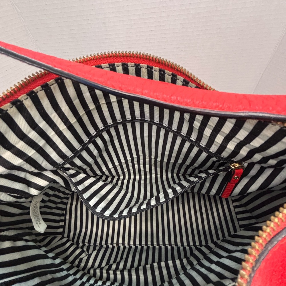 kate spade Bright Red Leather Tassel Hobo Shoulder Bag - Picture 8 of 13